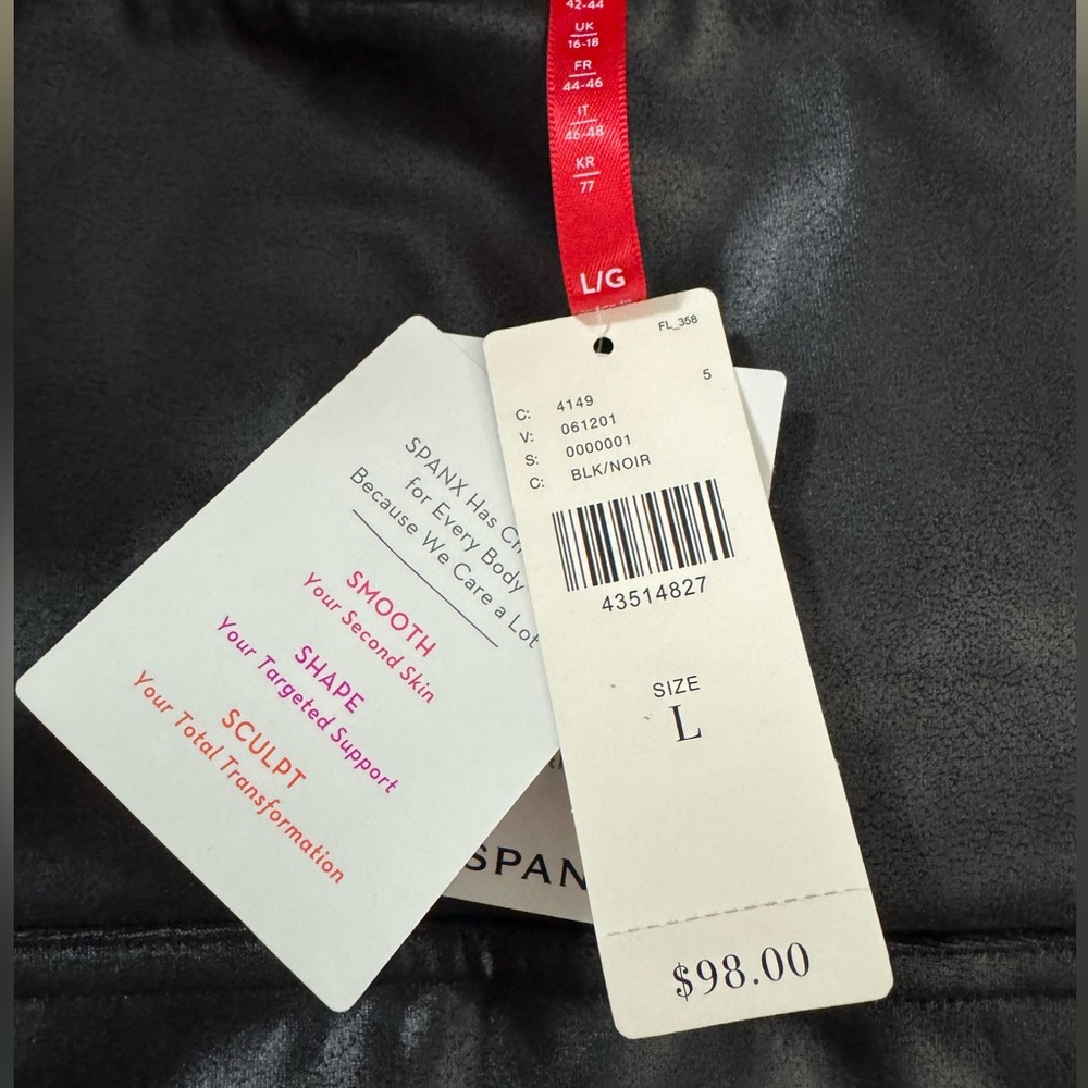 NWT SPANX Faux Leather Black Women's Leggings size Large - Picture 9 of 9